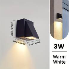 TEMU 3-pack Modern Adjustable Led Wall Sconces - Ip55 High Quality 3w Energy-efficient Indoor/outdoor Wall Lights With Warm White/cold White, 85-265v Ac For Courtyard, Porch, , Bedroom, High Lights