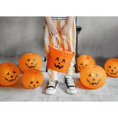 5 stk. Led balloner Græskar Orange 25 cm – Lys op Halloween med festlig flair