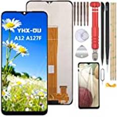 YHX-OU 6,5 Tum Skärmbyte LCD för Samsung Galaxy A12 Nacho SM-A127F/DSN LCD Skärm Display Pekskärm Montering Reparationskit Verktyg(svart)