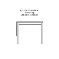 Haslev Klassik sofabord (Model 5 (85 x 85 cm), Sofabord med 1 klap, uden hylde, olieret eg)