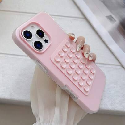 1 st. gulligt 2-i-1-mobilskal i geléfärg med macarons och sugkopp, kompatibelt med Samsung Galaxy S25, S24, S24 Plus/S24+, S24 Ultra, S24 FE, S20, S21 - Rosa (Multi-size)