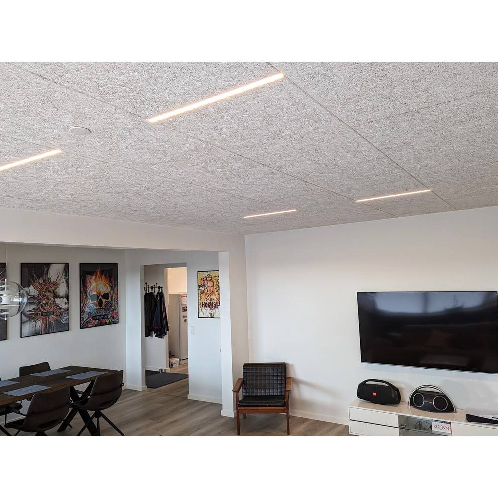 Troldtekt LED Skinnesæt 3x60 cm - CCT, Planforsænket, Akustilight inkl. fjernbetjening, ledninger og driver - Kulør : CCT (Varm til Kold Hvid)