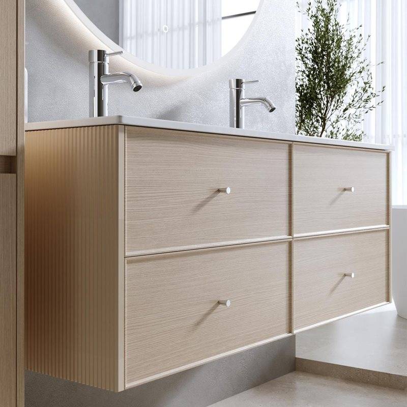 Tvättställsskåp Nooli Living Frid 1210 mm Ljus Ek Mattsvart