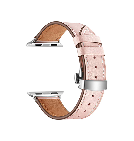 Apple Watch (38/40/SE/41/42mm) - BOX-W Kalveskinds Læder Rem - Rose