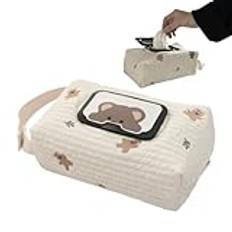 Wipes Dispenser, Baby Wipes Dispenser - Portable Wipes Container - Återanvändbar arrangör, söt förvaringspåse för blöjväska, shopping, promenader, badrum, utomhus, camping, barnvagn
