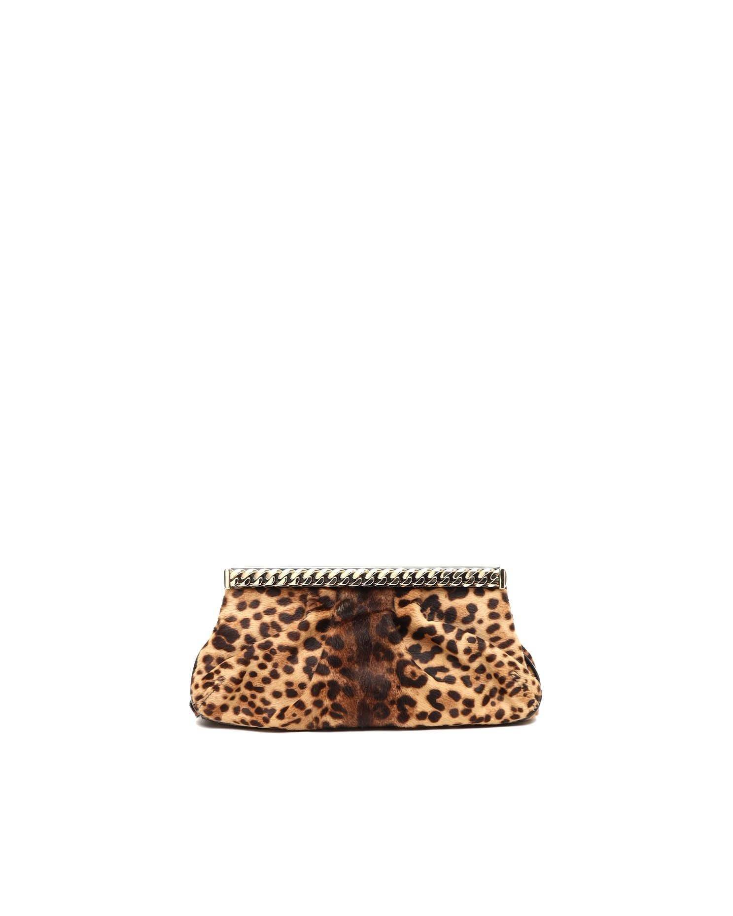 Christian Louboutin Leopard Pony Hair Clutch Bag - Brown - One Size