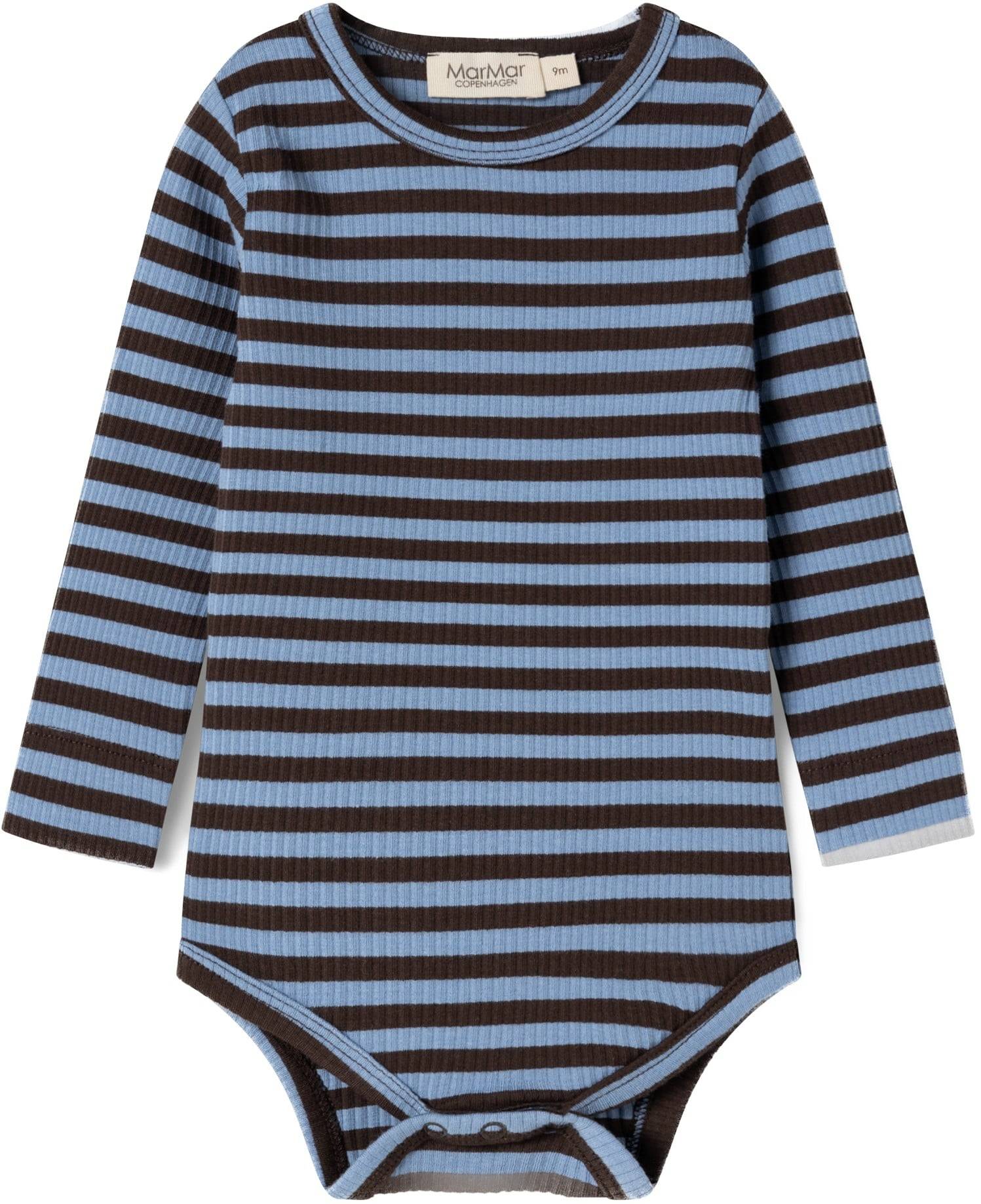 MarMar Copenhagen Plain Body LS Stl. 9M/74 unisex - Långärmad Från Magasin - Blue Heaven Stripe (9M/74)