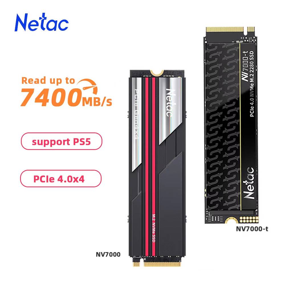 Netac 7400MB/s SSD NVMe M2 2TB 1TB  512GB 4TB Internal Solid State Hard Drive M.2 PCIe 4.0x4 2280 SSD Disk for PS5 Laptop PC