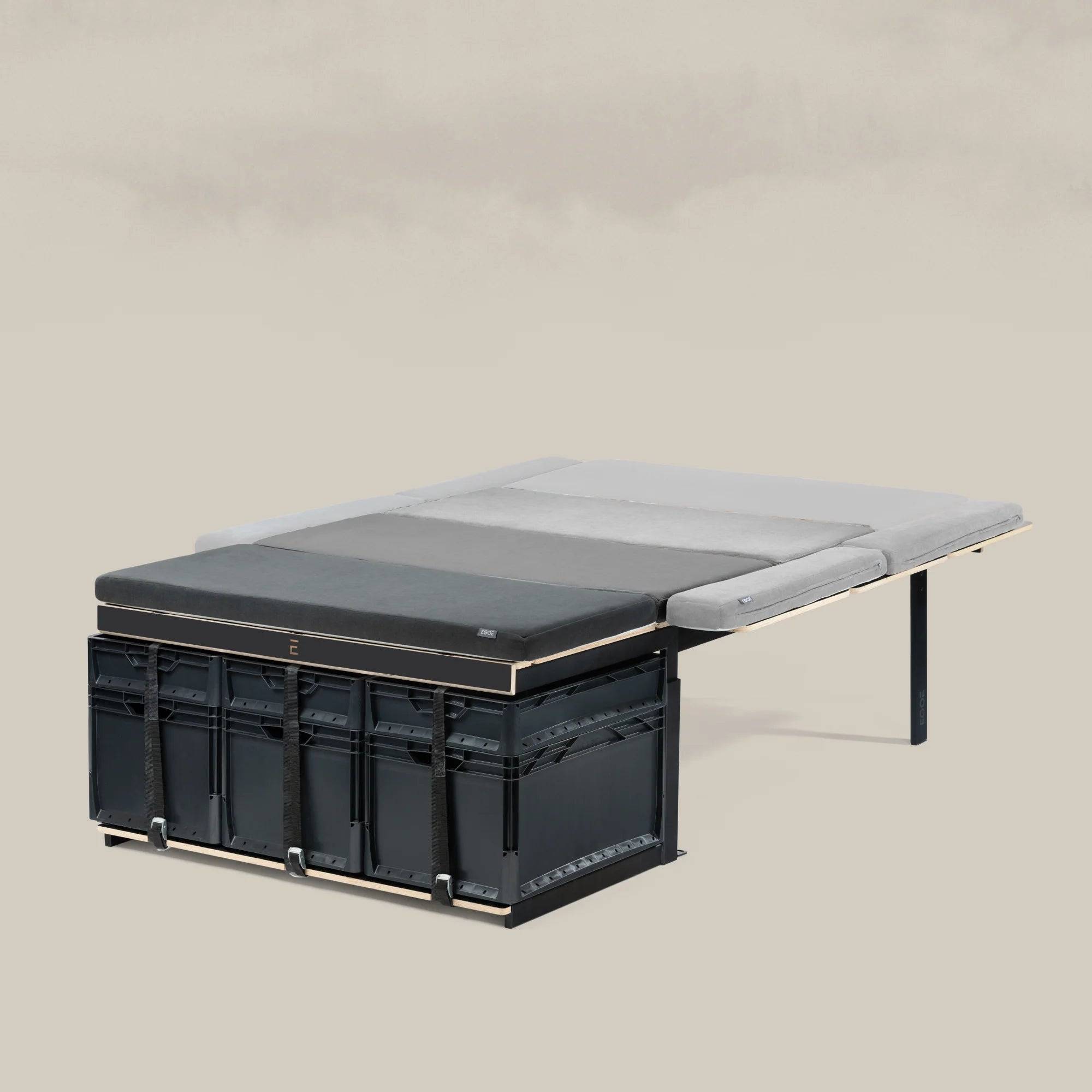 EGOE Nestbox L - Sleeping set - Orange-Grey / Length 195 cm / width 119-149 cm