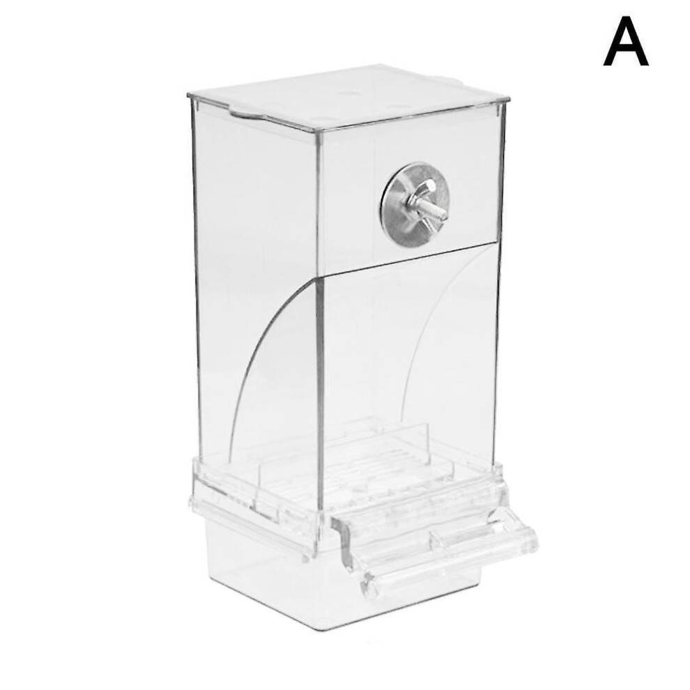(Transparent) No Mess Bird Feeders Automatic Parrot Feeder Drinker Food Container Pet Supply
