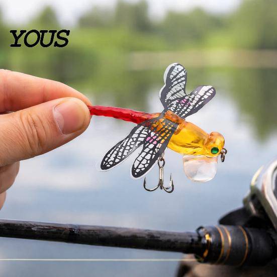 Bioniska trollsländebeten 5 st 7,5 cm/6,2 g Fiskeagn med krokar, Ytflytande krokbeten, Realistiskt insekt för abborre, öring Set black