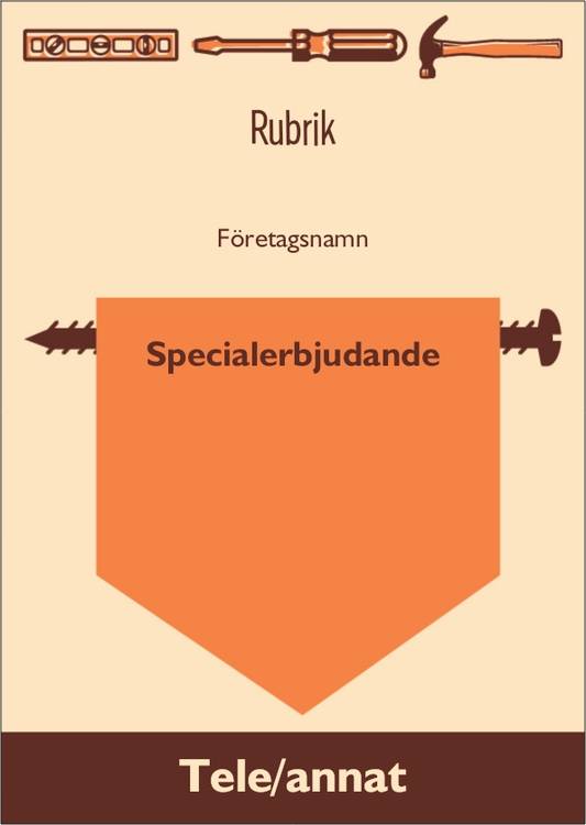 A6-flyers - Roströda - Verktyg - Bygg & Anläggning