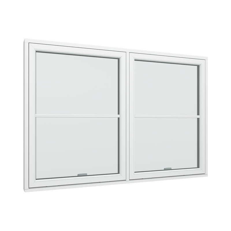 Topstyret vindue 2 fags med 1x2 glasfelter.