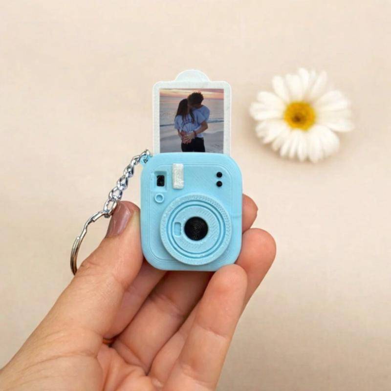 Personlig Minikamera Nyckelring (Instax-stil) Med Plats för Eget Foto Söt Design För Par Jubileumspresenter Väskdekoration