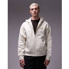 Carhartt WIP - American Script - Beige hættetrøje med gennemgående lynlås-Neutral - M