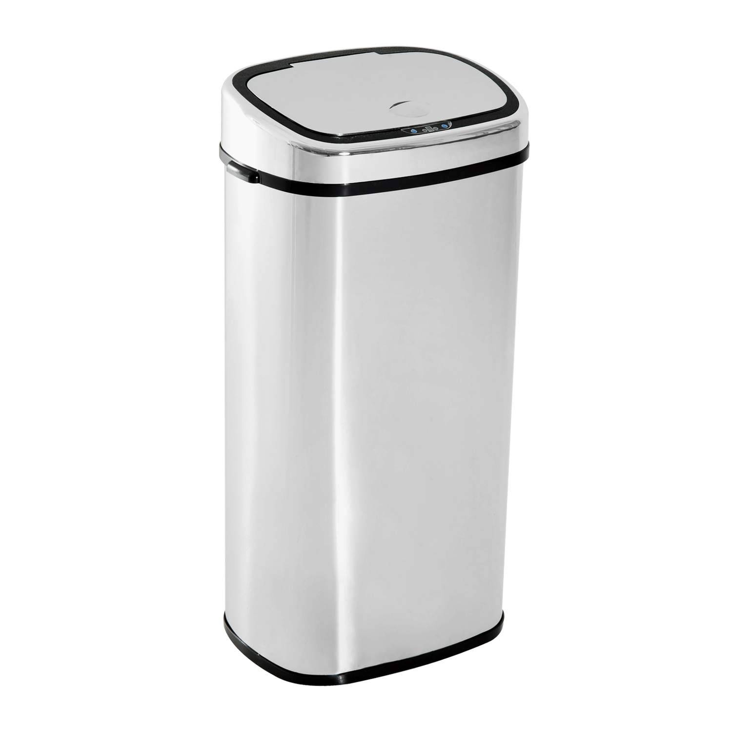 Sensorstyrd Soptunna 68L, Rostfritt Stål, Silver