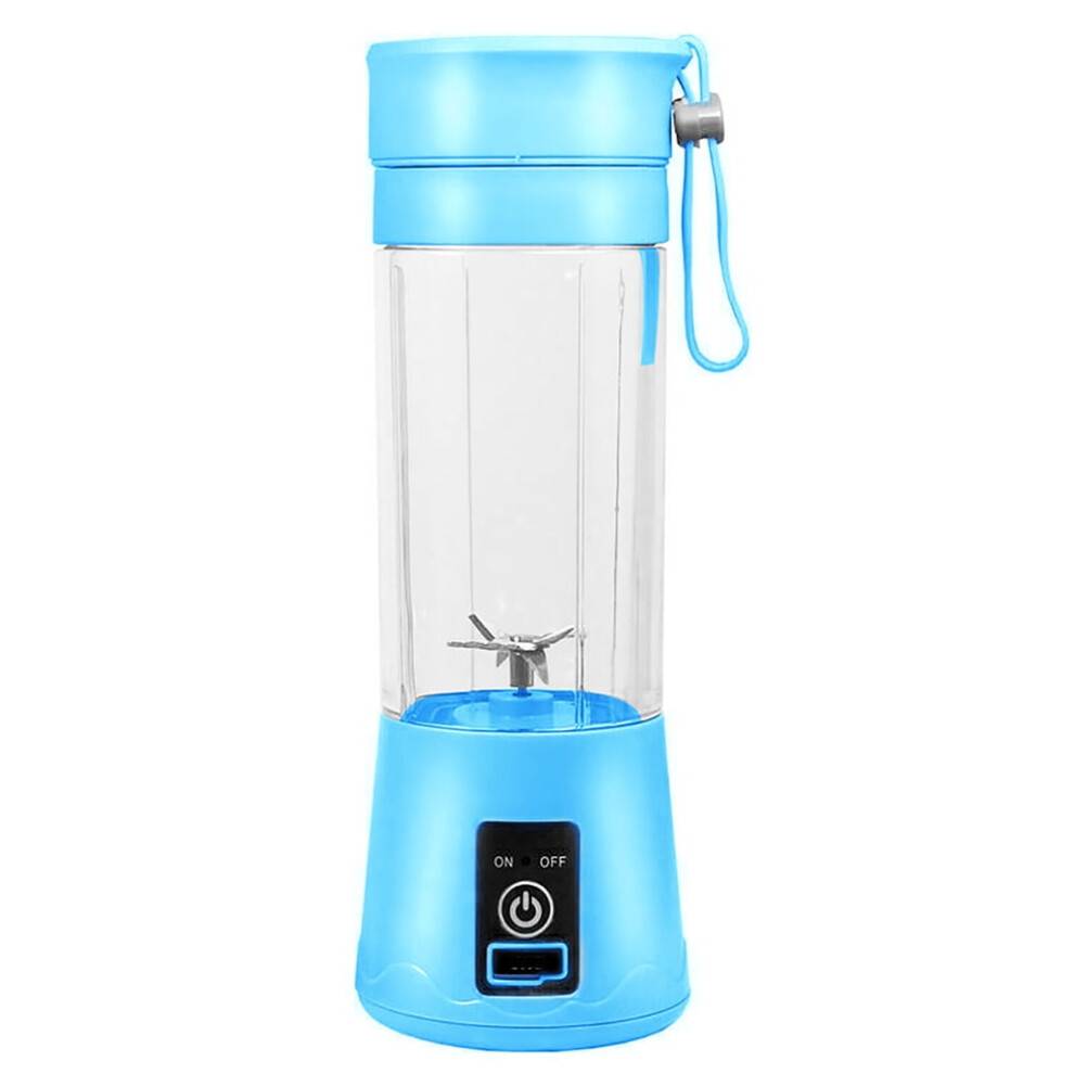 Tinglu Bærbar Juicerkop Mini Blender USB Genopladelig Smoothie Mixer 380ml Blå