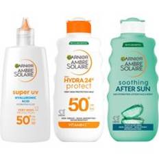 Garnier Ambre Solaire SPF50+ Suncream Face, Body & Aftersun Bundle