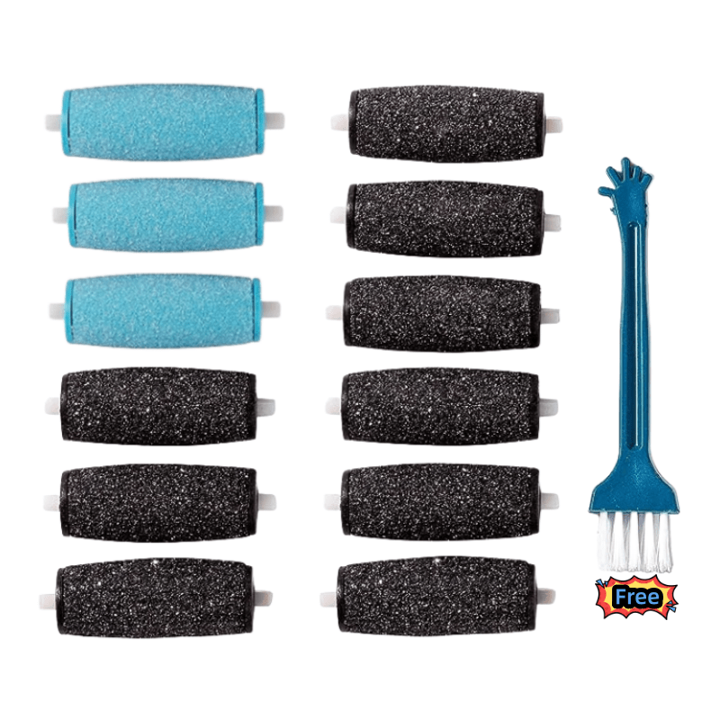 12pcs Compatible Electric Foot File Replacement Refill Rollers - Ultra Coarse/ Coarse Heads Suitable For Pedicure Devices, Wet/dry Use, Plug-free Operation, Compatible With Foot File & For Spa Remover