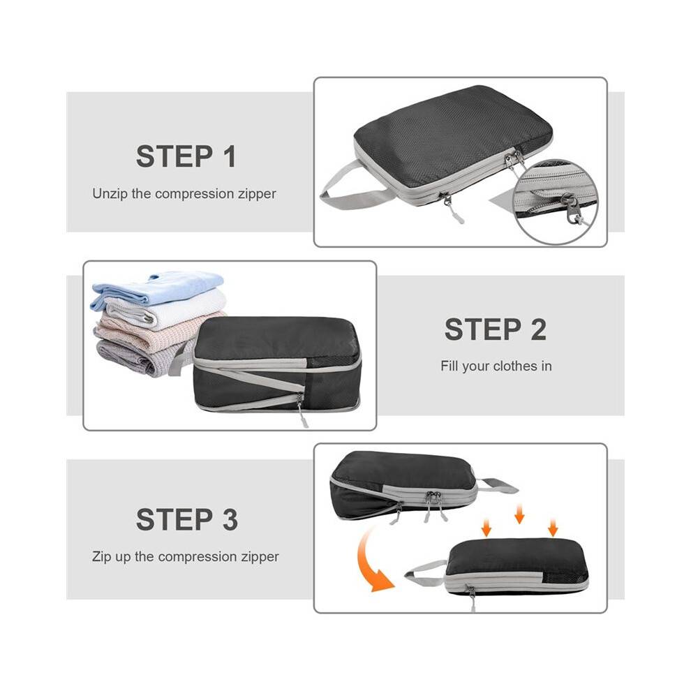 Compression Packing-Cubes,4 Set Ultralight Packing-Cubes for Carry Suitcase,Travel Packing for Suitcase Organizer Bag