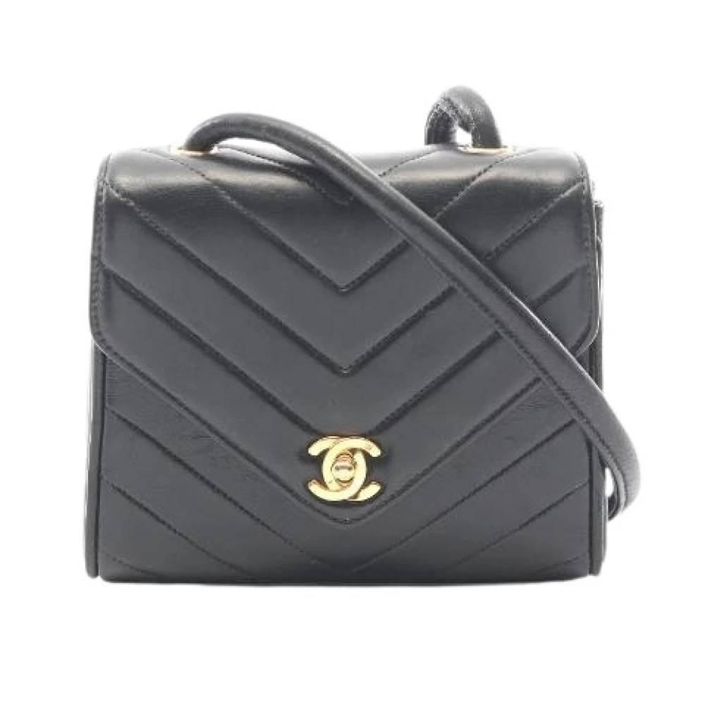 Chanel Vintage Pre-owned V Stitch Lambskin Skuldertaske - Vintage - Dame - Sort - ONE SIZE - Uld