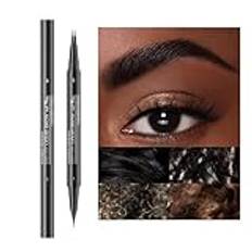 Eye Brow Microblading Pen, Microblading Eyebrow Pen | Dubbelsidiga ögonbrynspennor med borste | Eyebrow Contouring Pen, Eyebrow Tint Penna med 2-gaffelspets och exakt spets