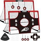 Yimore Barn fotbollsmål bärbar, 3-i-1 mini fotbollsmål trädgård inomhus utomhus 120 x 90 x 90 cm, vikbar fotbollsträning med målgåva för pojkar flickor 3+ (röd)