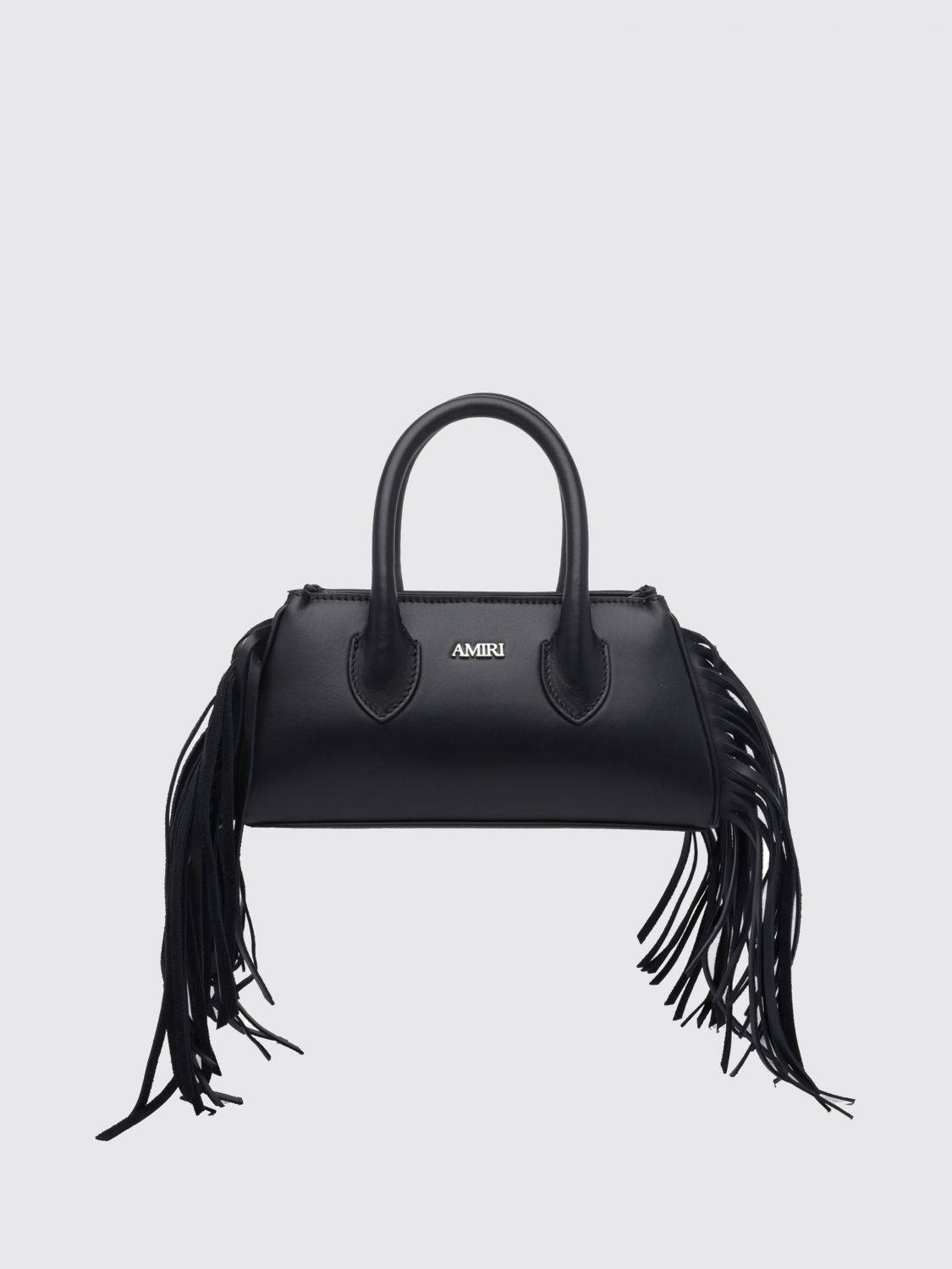 AMIRI Mini-Handtasche aus Glattleder mit Fransen und metallischem Logo - OS