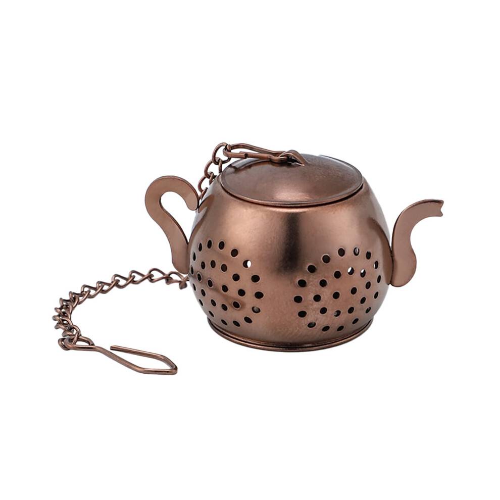 Te-infuser i rustfrit stål, tekandeformet løsbladet tesi, kompatibel med Tdoenbutw, brun
