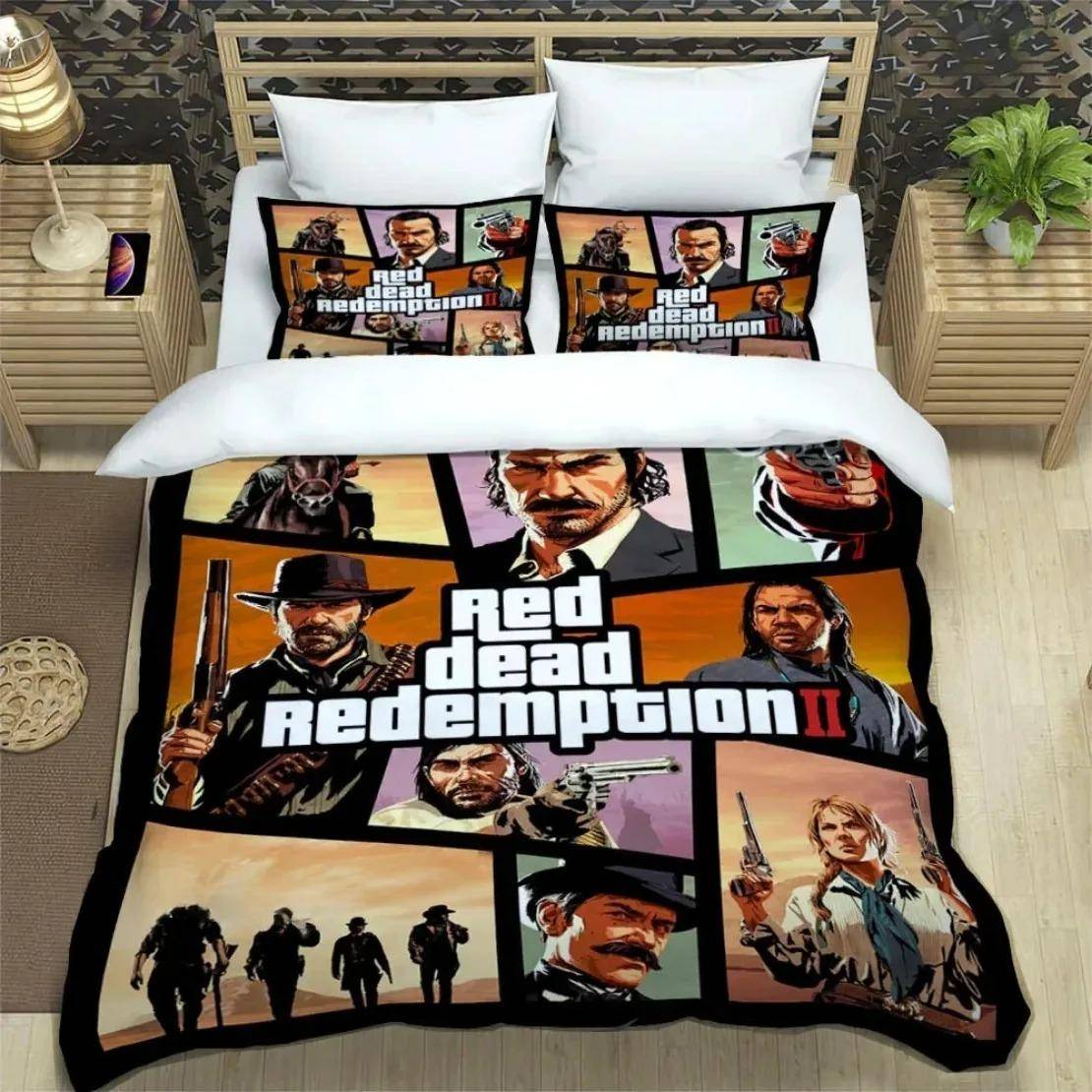 Red Dead Redemption 2 Sängkläder Utsökt Tillbehörsset Tryckt Påslakan Sängtäcke Sängkläder Lyxig Födelsedagspresent