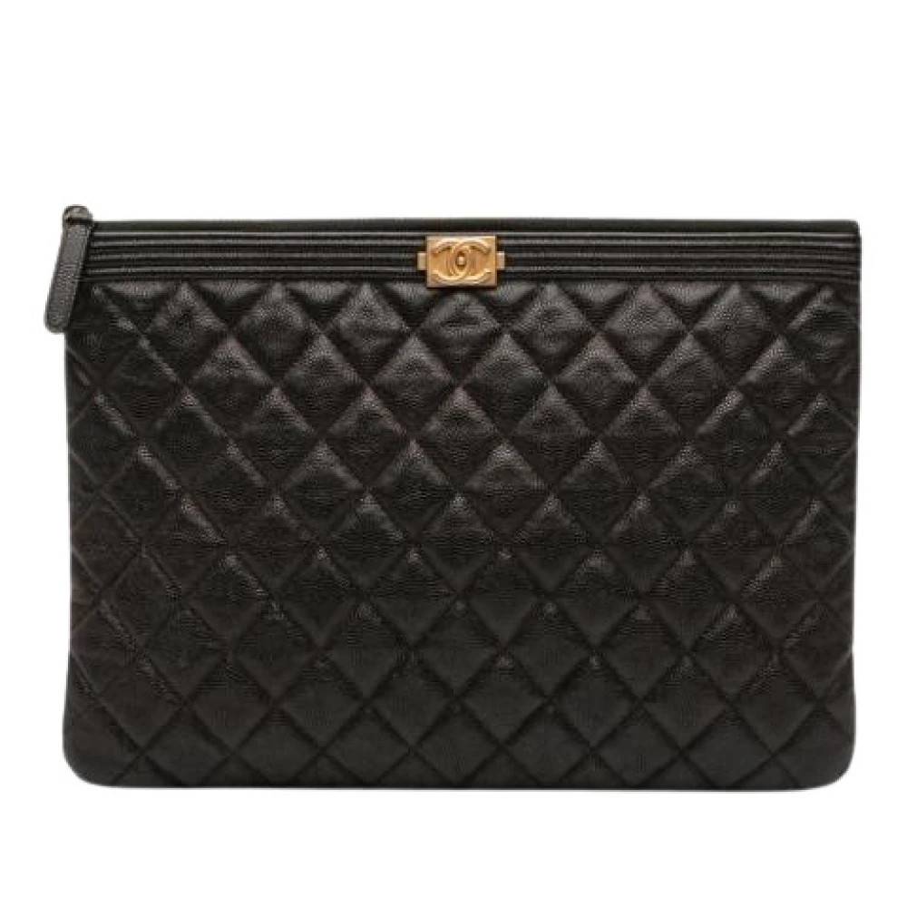 Chanel Vintage - Pre-owned Quilted Caviar Leather Clutch Vintage - Dam - ONE Size - Läder