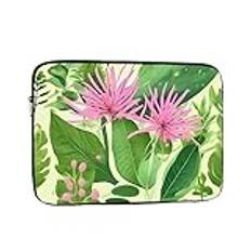 Rosa växt blommor stöttålig bärbar laptop innerväska – lätt laptop skyddsfodral för laptop/notebook/surfplatta kompatibel med 15 tum