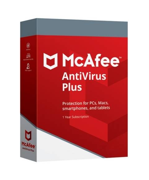 McAfee AntiVirus Plus (1 år / 3 enheter) Senaste versionen + gratis uppdateringar
