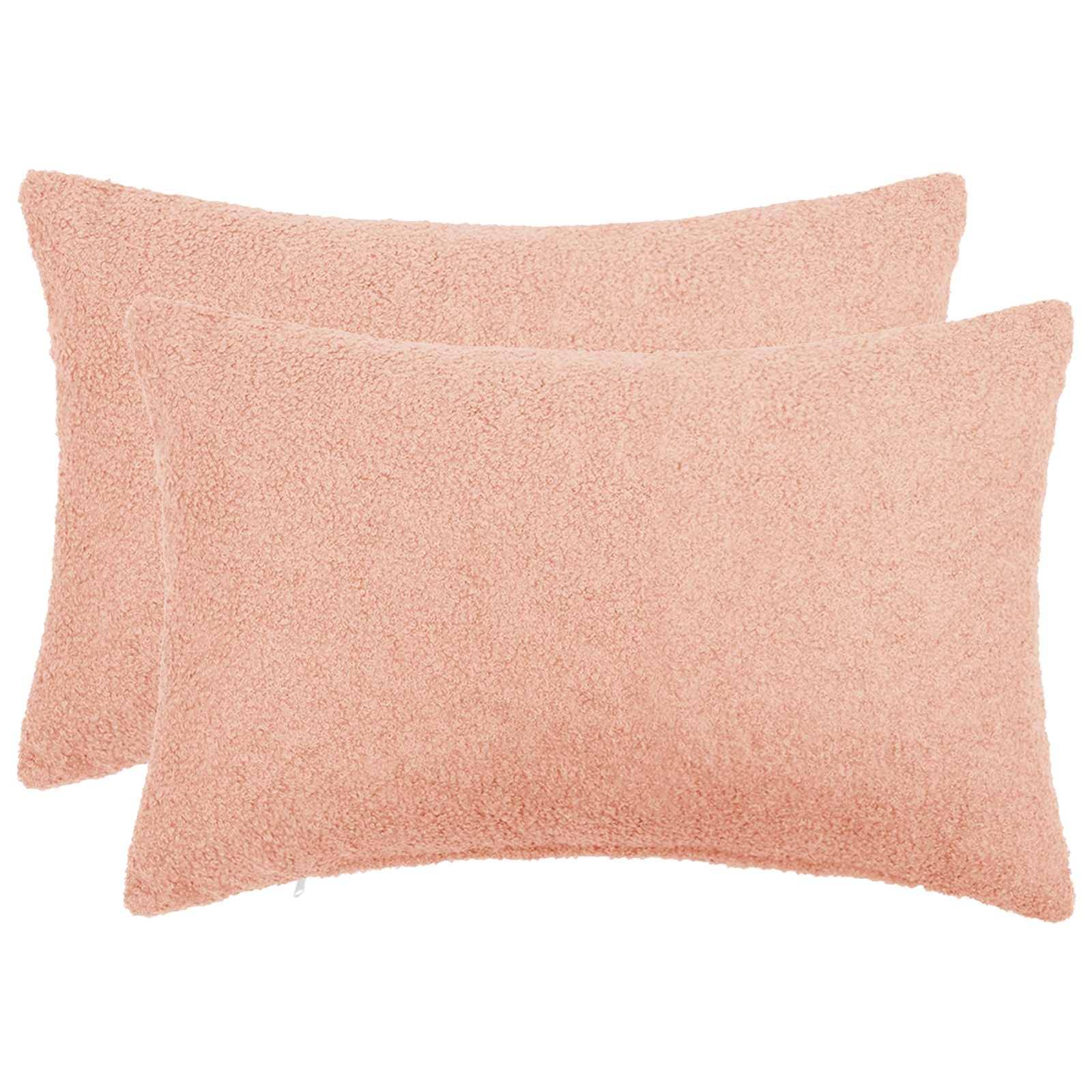 vidaXL Kuddöverdrag 2 st HEERLEN Rosa 50 x 70 cm Bouclé