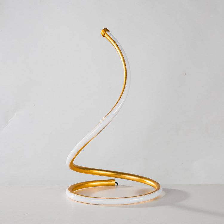 LED Snake Table Ambience Light Touch Dimming Small Night Lamp - Golden Tricolor Light / Button Dimming / UK