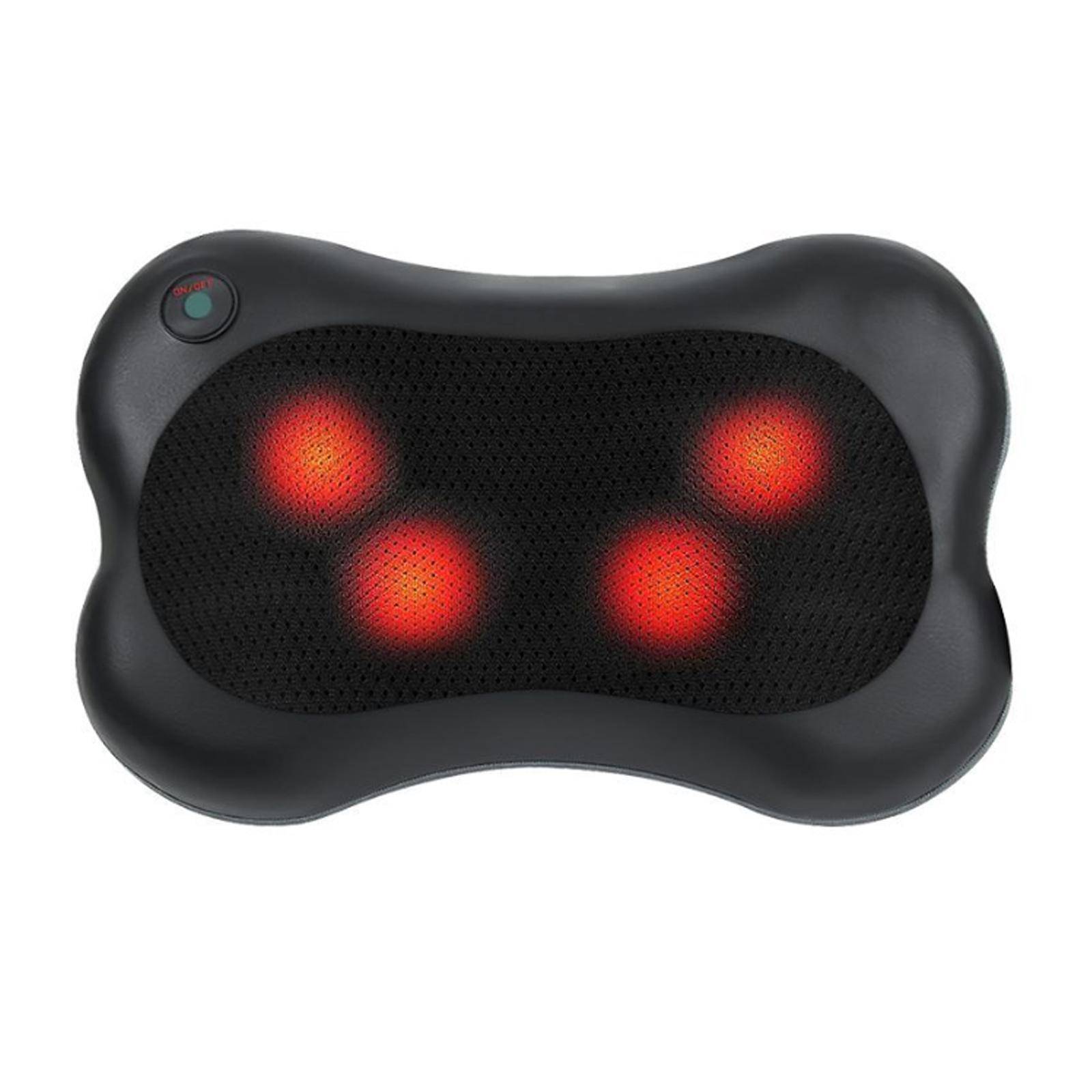 Elektrisk Back Nacke Massager Kudde Shiatsu Uppvärmning Knådning Massager Bil Hemma Massager EU Plug svart