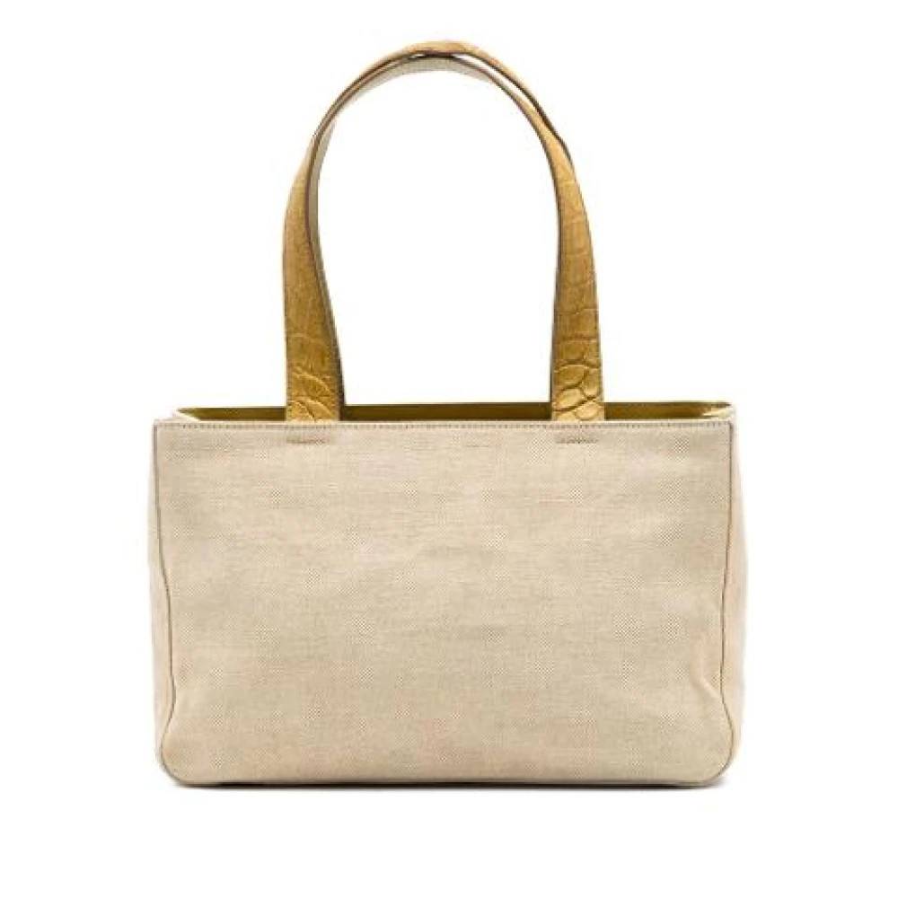 Prada Vintage Pre-owned Canvas Tote Bag - Vintage - Dame - Beige - ONE SIZE - Uld