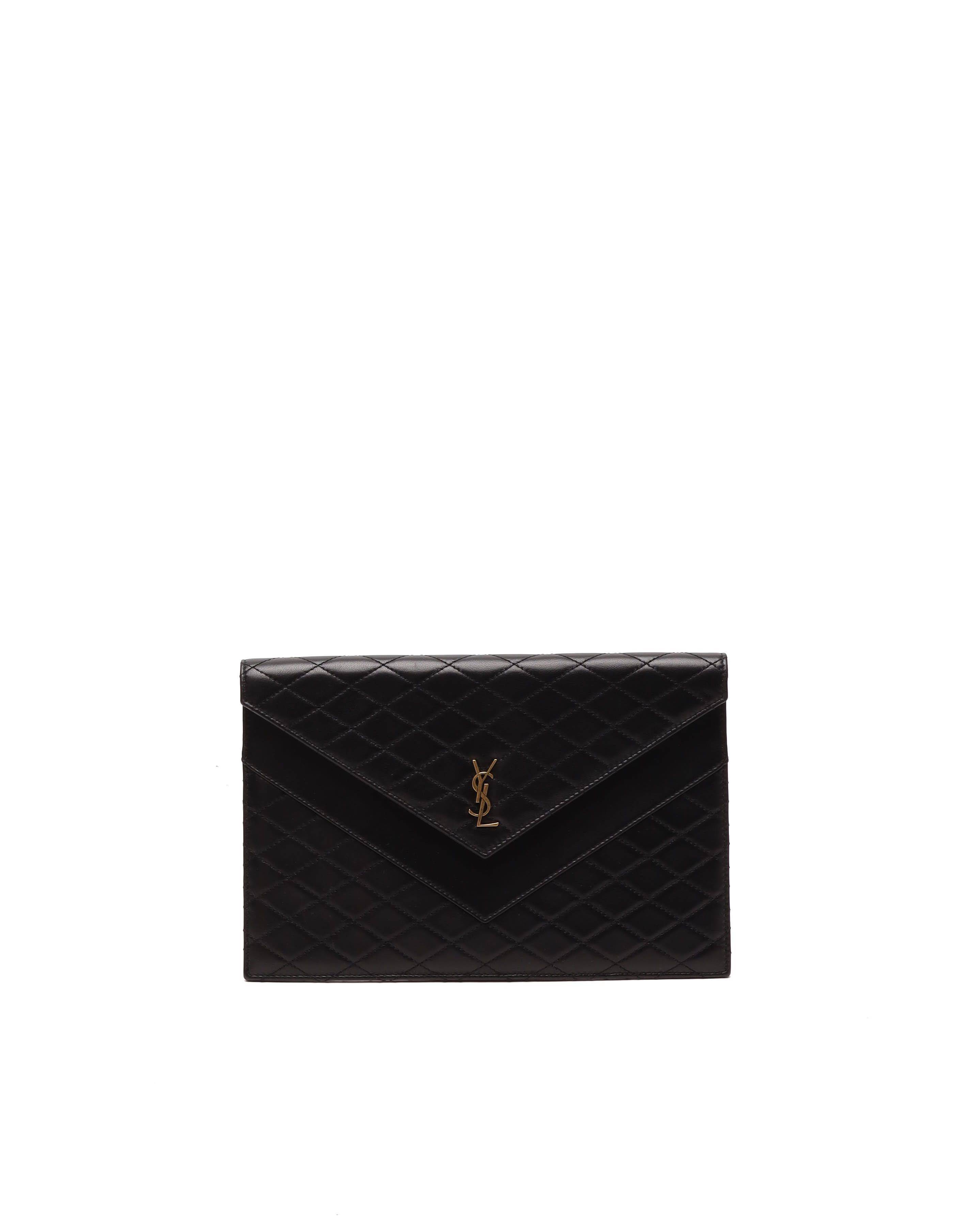 Saint Laurent Gaby Quilted Leather Pouch Bag - Black - One Size