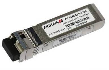 Fibrain SFP+ 10GBase-LR, 8G/10G FC, 10G Ethernet, WDM 1270Tx/1330Rx SMF 20km LC simplex