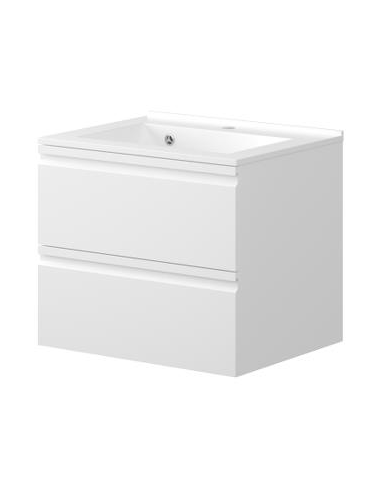 Komplet badmiljø i MDF og keramik H51 x B60,5 cm - Mat hvid