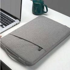 1pc Laptop Sleeve Bag Compatible With 13/14/15/16 Inch Computer Bag Accessories Polyester Bag With Pocket Black Laptop Bag For Students Black Bag Back - Grey - one-size