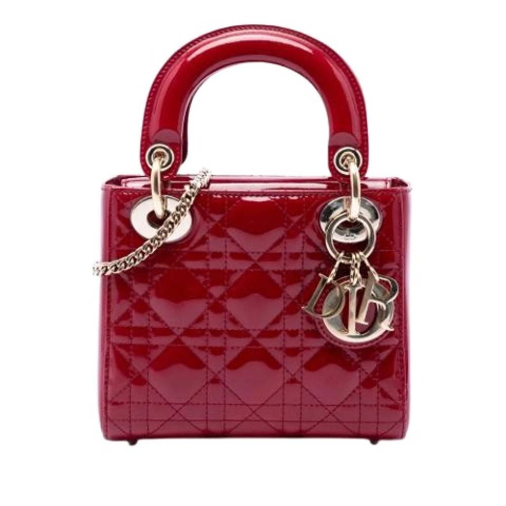 Dior Vintage Pre-owned Lady Dior - Vintage - Dame - Rød - ONE SIZE - Læder