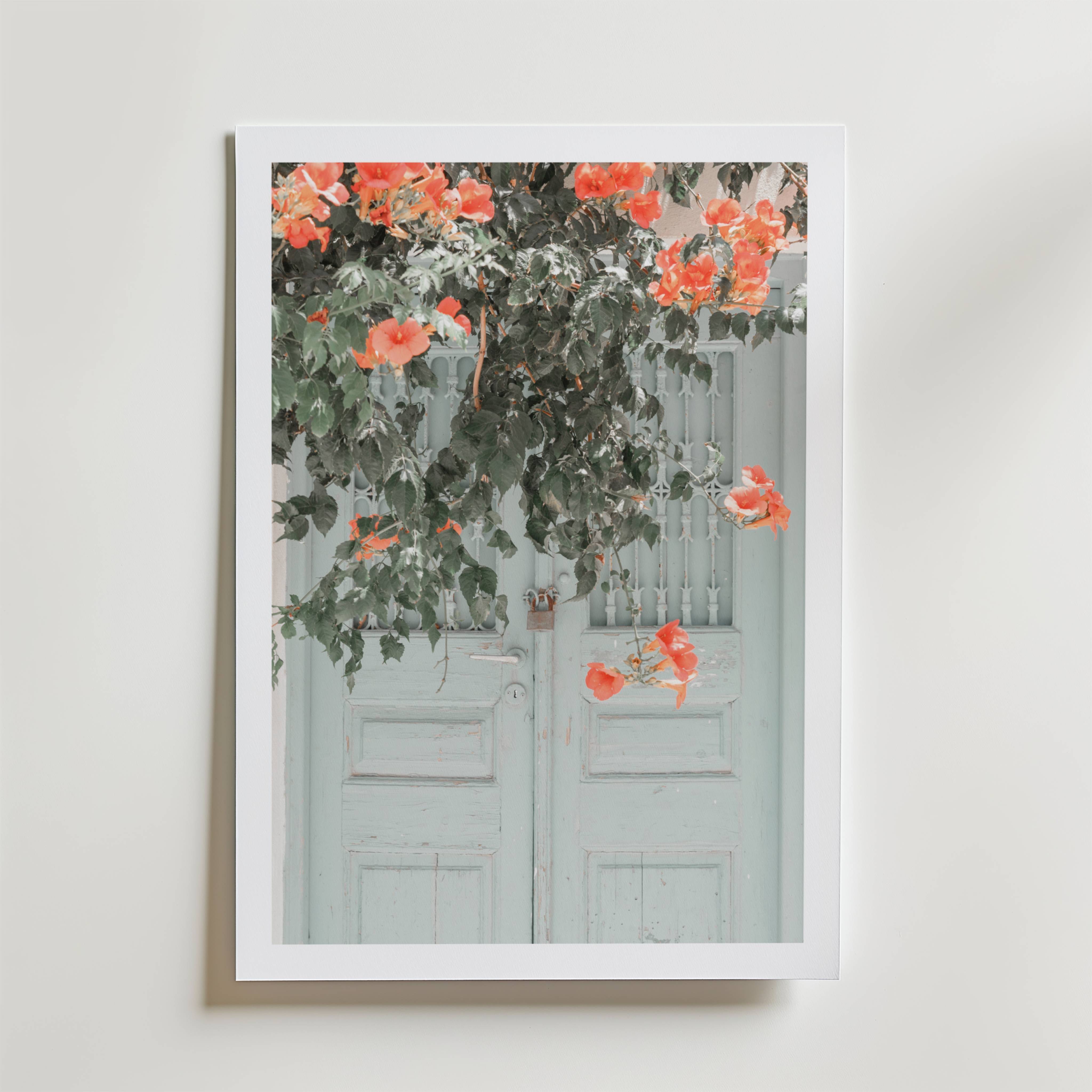 Rustic Floral Doorway Poster - Fine Art Poster 30x40 cm