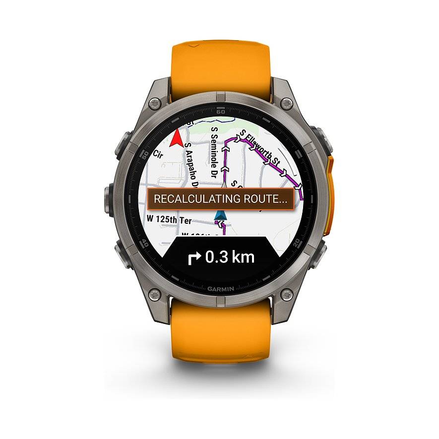 Garmin Smartwatch Fenix 8 - 47 mm AMOLED Sapphire Graphit Titanium Titan 010-02904-11 - orange