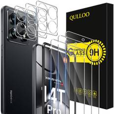 QULLOO Schutzfolie für Xiaomi Mi 14T Pro 5G für Panzerglas, 3 Stück Displayschutzfolie mit 3 Stück Kameraschutz, 9H Härte Gehärtetes Glas HD Klar Schutzglas Anti-Kratzen Folie