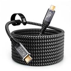 CAKOBLE Kabel USB C 5M, 20 Gbps Kabel USB C 3.2 Gen 2, 100 W 20 V/5 A Kabel USB C snabbladdning, kabel typ C 4 K @ 60 Hz för iPhone, MacBook Pro, Samsung S24, kabel USB C 5 m