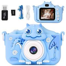 OSDUE Barnkamera, 2,0" digitalkamera för barn, mini, laddningsbar HD 1080P, videobandspelare, selfie, kamera, med 32 GB SD-kort, present för barn 3–12 år