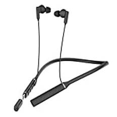 Hmusic Bluetooth-hörlurar, halsband, 2 USB Type-C-laddningsportar, 35 H trådlösa hörlurar, brusisolering in-ear trådlösa hörlurar för jobsite, sport, löpning, gym (svart)