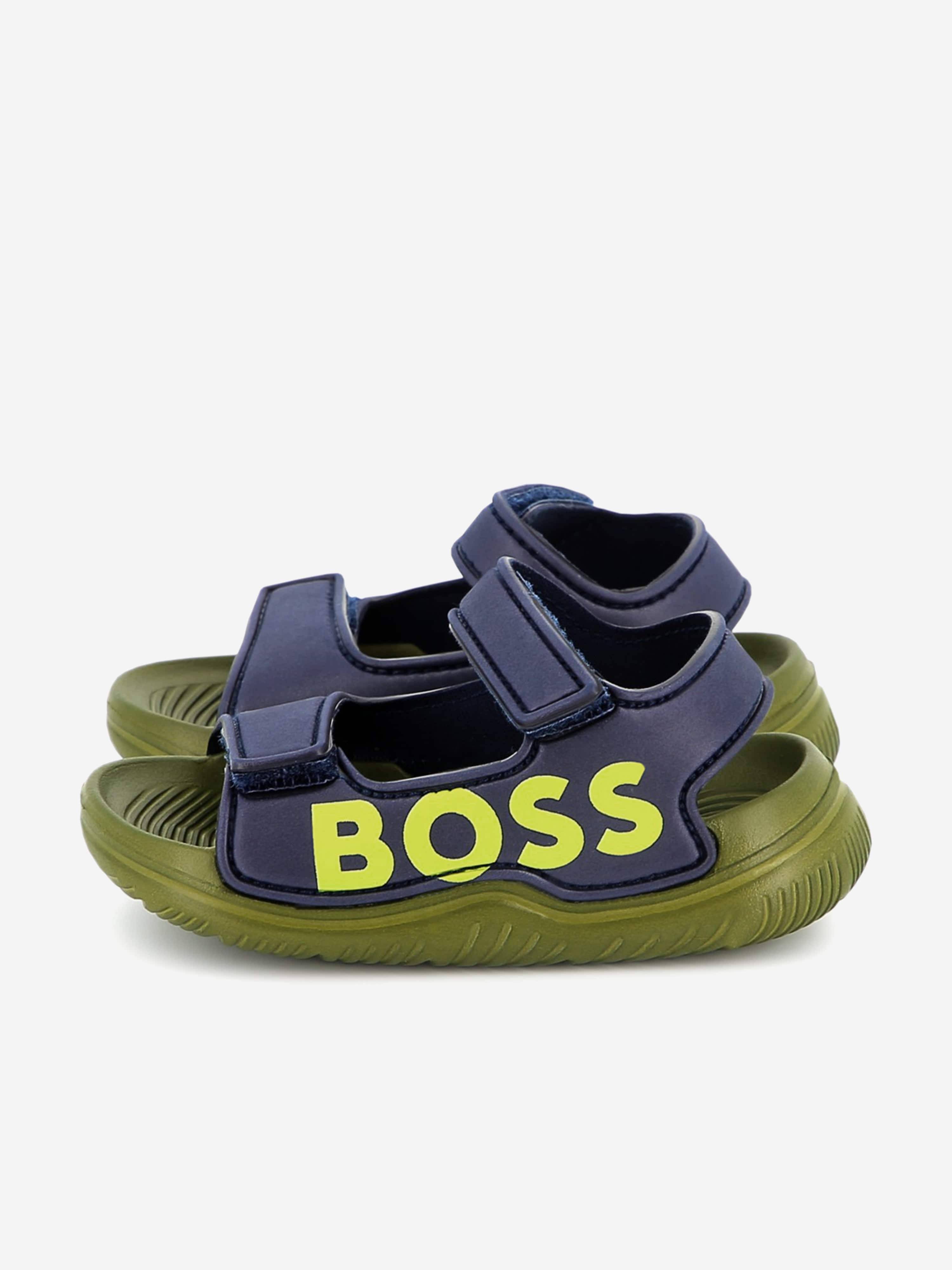 BOSS Boys Logo Sandals in Navy - Navy / EU 25 UK 8 (EU 25 UK 8)
