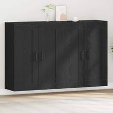 vidaXL Väggmonterat skåp Väggmonterad 2 pcs Svart ek 160 x 34 x 90 cm